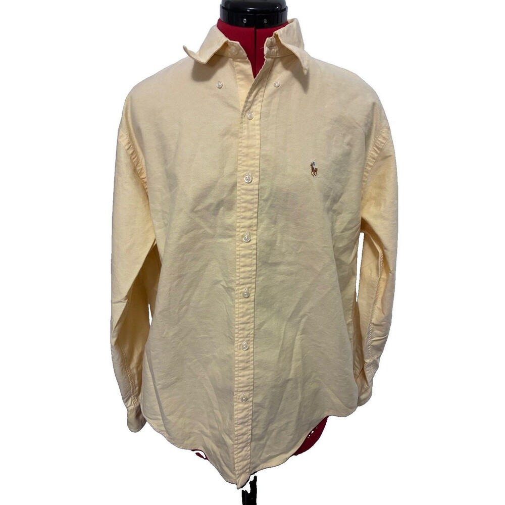 Ralph Lauren Sport Women’s Yellow Button Up Long Sleeve Polo Size 10